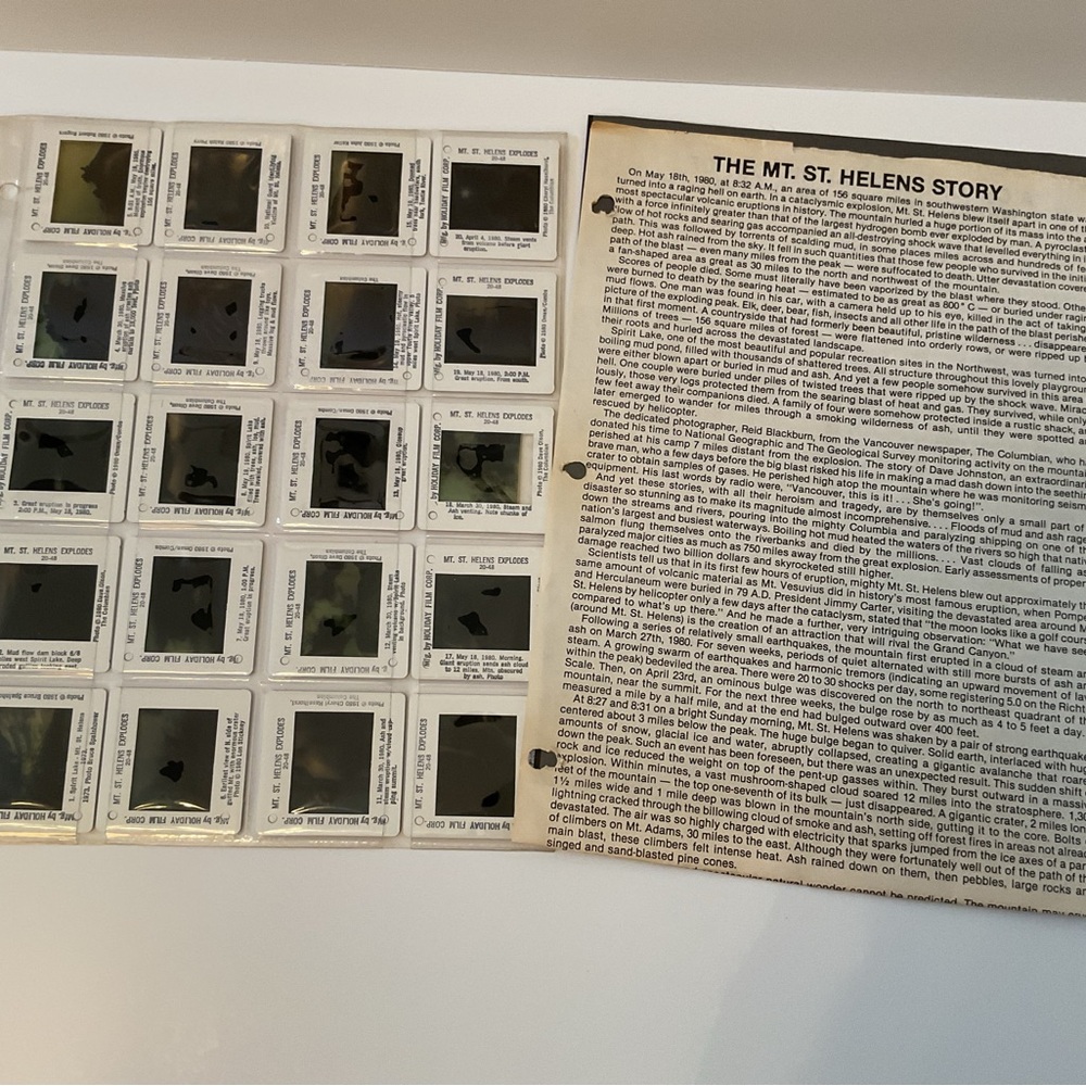 Vintage 1980 Mt St Helens Eruption
20 Color Slide Set Holiday Film